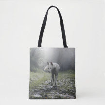 White Siberian Husky Tote Bag