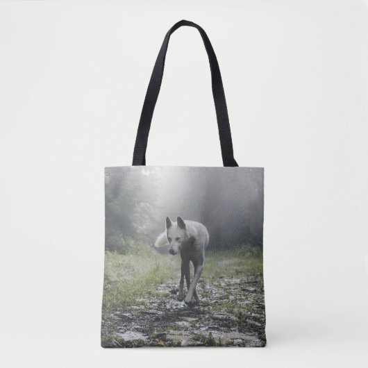 White Siberian Husky Tote Bag Tasche (Vorderseite)
