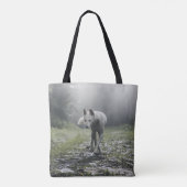 White Siberian Husky Tote Bag Tasche (Rückseite)