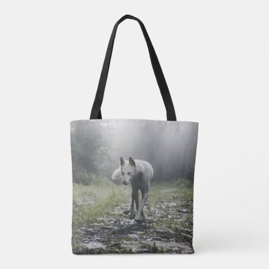 White Siberian Husky Tote Bag Tasche (Rückseite)