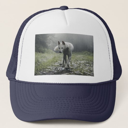 White Siberian Husky Truckerkappe (Vorderseite)