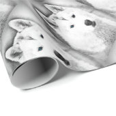 White Siberian Husky w/Blue Eyes Frische Kunst, Di Geschenkpapier (Rolleneckpunkt)