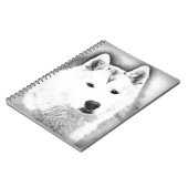 White Siberian Husky w/Blue Eyes Frische Kunst, Di Notizblock (Linke Seite)