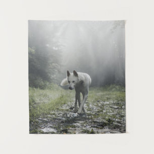 White Siberian Husky Wandteppich