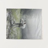 White Siberian Husky Wandteppich (Vorderseite (Horizontal))