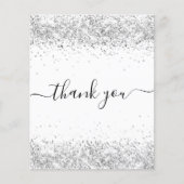 White Silber Glitzer Budget Dankeschön Karte (Vorderseite)