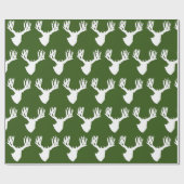White Silhouette Buck Geschenkpapier (Flach)