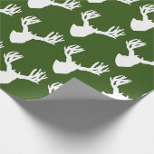 White Silhouette Buck Geschenkpapier (Ecke)