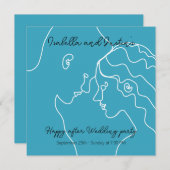 white silhouette doodle couple in love einladung (Vorne/Hinten)