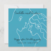 white silhouette doodle couple in love einladung (Vorderseite)