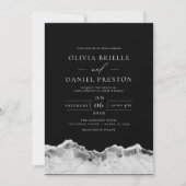 White Silver Agate Elegante Moderne Hochzeit Einladung (Vorderseite)