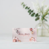 White Silver Balloons Moderne Visitenkarte (Stehend Vorderseite)