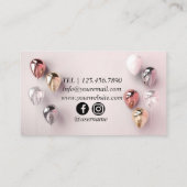 White Silver Balloons Moderne Visitenkarte (Rückseite)