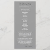 White & Silver Calla Lilies Wedding Program Programm (Rückseite)