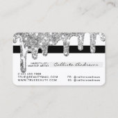 White Silver Chunky Glitzer Dick Tropfens Credit Visitenkarte (Rückseite)