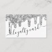 White Silver Chunky Glitzer Dick Tropfens Loyalitä Treuekarte (Vorderseite)