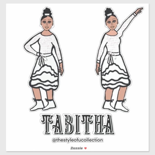 White Silver Dancer #2 Aufkleber (Blatt)