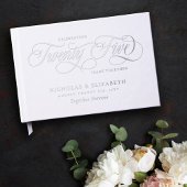 White Silver Foil 25. Hochzeitstag Gästebuch