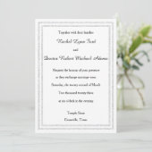 White Silver Glittered Trim - 12x18 Wedding Einlad Einladung (Stehend Vorderseite)