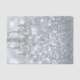 White Silver Glitzer Bokeh Glam Chandelier Sparkle Seidenpapier