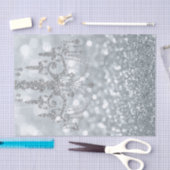 White Silver Glitzer Bokeh Glam Chandelier Sparkle Seidenpapier (Handwerk)