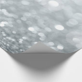 White Silver Glitzer Bokeh Glam Sweet 16 Party Geschenkpapier (Ecke)