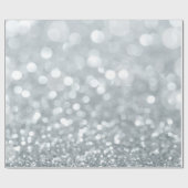 White Silver Glitzer Bokeh Glam Sweet 16 Party Geschenkpapier (Flach)