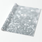 White Silver Glitzer Bokeh Glam Sweet 16 Party Geschenkpapier (Ungerollt)