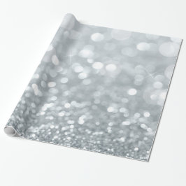 White Silver Glitzer Bokeh Glam Sweet 16 Party Geschenkpapier