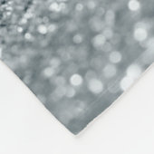 White Silver Glitzer Bokeh Glam Trendy Sparkle Fleecedecke (Ecke)