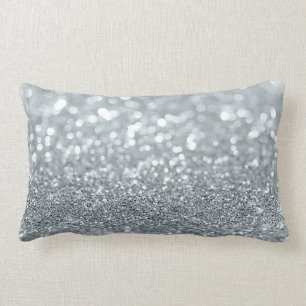 White Silver Glitzer Bokeh Glam Trendy Sparkle Lendenkissen