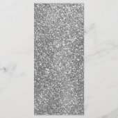 White & Silver Glitzer Dinner Hochzeitsempfang Menükarte (Rückseite)