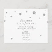 White & Silver Glitzer Dots Wedding Reception Card Begleitkarte (Vorderseite)