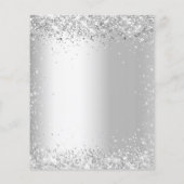 White Silver Glitzer Einladung zur Hochzeit Flyer (Hinten)