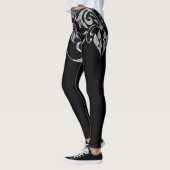 White Silver Glitzer Girly Wirbel Design Leggings (Links)