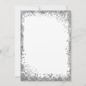 White Silver Glitzer Modernes Glam Brautparty Einladung (Rückseite)