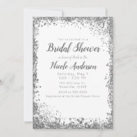 White Silver Glitzer Modernes Glam Brautparty