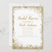 White Silver Glitzer Modernes Glam Brautparty Einladung (Vorderseite)