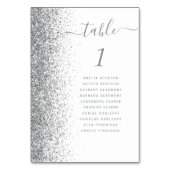 White Silver Glitzer Wedding Tischnummer (Vorderseite)