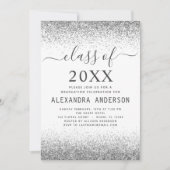 White Silver Graduation Party Class of 2024 Einladung (Vorderseite)