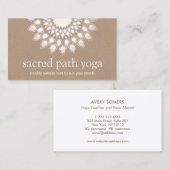 White Silver Lotus Mandala Yoga und Mediation Visitenkarte (Vorne/Hinten)