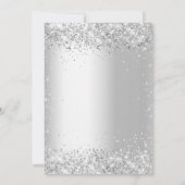 White silver photo diamonds birthday einladung (Rückseite)