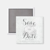 White Silver Pumpkin Carriage Save the Date Magnet (Vorderseite/Rückseite)