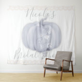 White Silver Pumpkin Storybook Hochzeitsband Wandteppich (Beispiel (Horizontal))