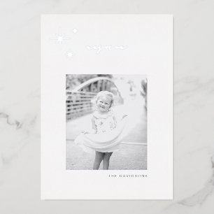 White & Silver Radiant Rejoe Holiday Foil Card Folien Feiertagskarte