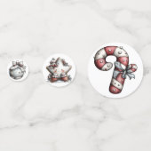 WHITE SILVER RED HOLIDAY CHRISTMAS THEME KONFETTI (Rückseiten)