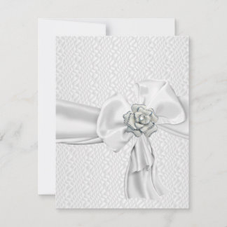 White Silver Rose Metal Jewel Ribbon Event Einladung
