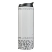 White Silver Sequin Glitzer Leopard Cheetah Print Thermosbecher (Nach links gedreht)