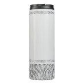 White Silver Sequin Glitzer Leopard Cheetah Print Thermosbecher (Rückseite)