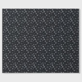 White Silver Snowflakes Schwarze Weihnachten Geschenkpapier (Flach)
